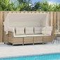 vidaXL 5-tlg. Garten-Sofagarnitur mit Kissen Beige Poly Rattan vidaXL 5-tlg. Garten-Sofagarnitur mit Kissen Beige Poly Rattan