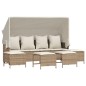 vidaXL 5-tlg. Garten-Sofagarnitur mit Kissen Beige Poly Rattan vidaXL 5-tlg. Garten-Sofagarnitur mit Kissen Beige Poly Rattan