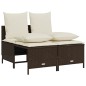 vidaXL 5-tlg. Garten-Sofagarnitur mit Kissen Braun Poly Rattan vidaXL 5-tlg. Garten-Sofagarnitur mit Kissen Braun Poly Rattan