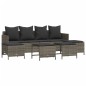 vidaXL 5-tlg. Garten-Sofagarnitur mit Kissen Grau Poly Rattan vidaXL 5-tlg. Garten-Sofagarnitur mit Kissen Grau Poly Rattan