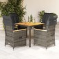 vidaXL 5-tlg. Garten-Essgruppe mit Kissen Grau Poly Rattan vidaXL 5-tlg. Garten-Essgruppe mit Kissen Grau Poly Rattan
