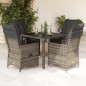 vidaXL 5-tlg. Garten-Essgruppe mit Kissen Grau Poly Rattan vidaXL 5-tlg. Garten-Essgruppe mit Kissen Grau Poly Rattan