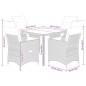 vidaXL 5-tlg. Garten-Essgruppe mit Kissen Grau Poly Rattan vidaXL 5-tlg. Garten-Essgruppe mit Kissen Grau Poly Rattan
