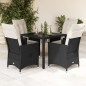 vidaXL 5-tlg. Garten-Essgruppe mit Kissen Schwarz Poly Rattan vidaXL 5-tlg. Garten-Essgruppe mit Kissen Schwarz Poly Rattan