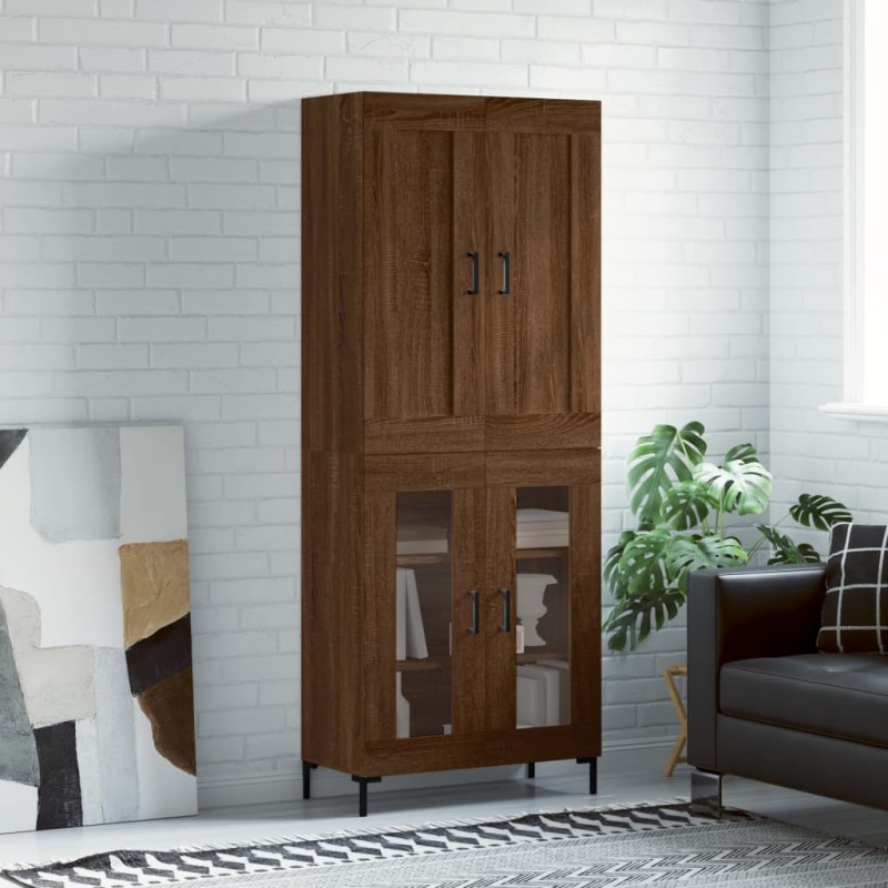 Highboard Braun Eichen-Optik 69,5x34x180 cm Holzwerkstoff Highboard Braun Eichen-Optik 69,5x34x180 cm Holzwerkstoff