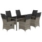 vidaXL 7-tlg. Garten-Essgruppe mit Kissen Grau Poly Rattan vidaXL 7-tlg. Garten-Essgruppe mit Kissen Grau Poly Rattan