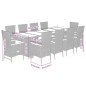 vidaXL 11-tlg. Garten-Essgruppe mit Kissen Grau Poly Rattan vidaXL 11-tlg. Garten-Essgruppe mit Kissen Grau Poly Rattan