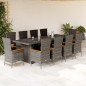 vidaXL 11-tlg. Garten-Essgruppe mit Kissen Grau Poly Rattan vidaXL 11-tlg. Garten-Essgruppe mit Kissen Grau Poly Rattan