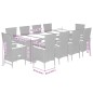 vidaXL 11-tlg. Garten-Essgruppe mit Kissen Grau Poly Rattan vidaXL 11-tlg. Garten-Essgruppe mit Kissen Grau Poly Rattan
