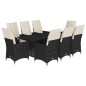 vidaXL 9-tlg. Garten-Essgruppe mit Kissen Schwarz Poly Rattan vidaXL 9-tlg. Garten-Essgruppe mit Kissen Schwarz Poly Rattan