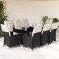 vidaXL 9-tlg. Garten-Essgruppe mit Kissen Schwarz Poly Rattan vidaXL 9-tlg. Garten-Essgruppe mit Kissen Schwarz Poly Rattan