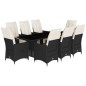 vidaXL 9-tlg. Garten-Essgruppe mit Kissen Schwarz Poly Rattan vidaXL 9-tlg. Garten-Essgruppe mit Kissen Schwarz Poly Rattan