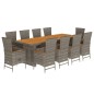 vidaXL 11-tlg. Garten-Essgruppe mit Kissen Grau Poly Rattan vidaXL 11-tlg. Garten-Essgruppe mit Kissen Grau Poly Rattan