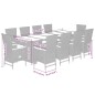 vidaXL 11-tlg. Garten-Essgruppe mit Kissen Grau Poly Rattan vidaXL 11-tlg. Garten-Essgruppe mit Kissen Grau Poly Rattan