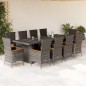 vidaXL 11-tlg. Garten-Essgruppe mit Kissen Grau Poly Rattan vidaXL 11-tlg. Garten-Essgruppe mit Kissen Grau Poly Rattan