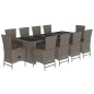 vidaXL 11-tlg. Garten-Essgruppe mit Kissen Grau Poly Rattan vidaXL 11-tlg. Garten-Essgruppe mit Kissen Grau Poly Rattan