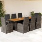 vidaXL 9-tlg. Garten-Essgruppe mit Kissen Grau Poly Rattan vidaXL 9-tlg. Garten-Essgruppe mit Kissen Grau Poly Rattan
