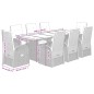 vidaXL 9-tlg. Garten-Essgruppe mit Kissen Grau Poly Rattan vidaXL 9-tlg. Garten-Essgruppe mit Kissen Grau Poly Rattan