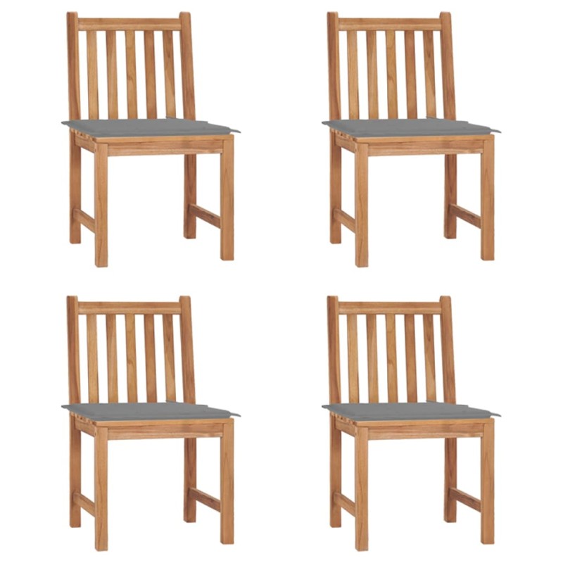 Gartenstühle 4 Stk. mit Kissen Massivholz Teak Gartenstühle 4 Stk. mit Kissen Massivholz Teak