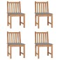 Gartenstühle 4 Stk. mit Kissen Massivholz Teak Gartenstühle 4 Stk. mit Kissen Massivholz Teak