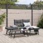 vidaXL 3-tlg. Garten-Sitzgruppe mit Kissen Schwarz Stahl vidaXL 3-tlg. Garten-Sitzgruppe mit Kissen Schwarz Stahl