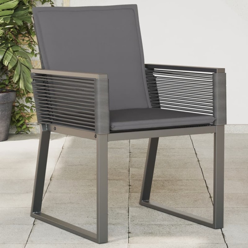 vidaXL Gartenstühle mit Kissen 2 Stk. Schwarz Poly Rattan vidaXL Gartenstühle mit Kissen 2 Stk. Schwarz Poly Rattan