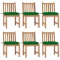 vidaXL Gartenstühle 6 Stk. mit Kissen Massivholz Teak vidaXL Gartenstühle 6 Stk. mit Kissen Massivholz Teak