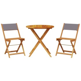vidaXL 3-tlg. Bistro-Set Anthrazit Stoff und Massivholz