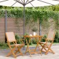 vidaXL 3-tlg. Bistro-Set Beige Stoff und Massivholz vidaXL 3-tlg. Bistro-Set Beige Stoff und Massivholz