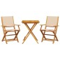 vidaXL 3-tlg. Bistro-Set Beige Stoff und Massivholz vidaXL 3-tlg. Bistro-Set Beige Stoff und Massivholz
