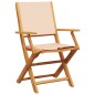 vidaXL 3-tlg. Bistro-Set Beige Stoff und Massivholz vidaXL 3-tlg. Bistro-Set Beige Stoff und Massivholz