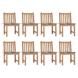 vidaXL Gartenstühle 8 Stk. mit Kissen Massivholz Teak
