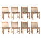 vidaXL Gartenstühle 8 Stk. mit Kissen Massivholz Teak vidaXL Gartenstühle 8 Stk. mit Kissen Massivholz Teak