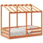vidaXL Kinderbett mit Dach Wachsbraun 70x140 cm Massivholz Kiefer vidaXL Kinderbett mit Dach Wachsbraun 70x140 cm Massivholz Kiefer