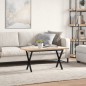 vidaXL Couchtisch X-Gestell 100x50x45,5 cm Massivholz Kiefer Gusseisen vidaXL Couchtisch X-Gestell 100x50x45,5 cm Massivholz Kiefer Gusseisen