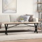 vidaXL Couchtisch X-Gestell 160x40x45,5 cm Massivholz Kiefer Gusseisen vidaXL Couchtisch X-Gestell 160x40x45,5 cm Massivholz Kiefer Gusseisen