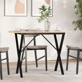 vidaXL Esstisch X-Gestell 100x50x75,5 cm Massivholz Kiefer & Gusseisen