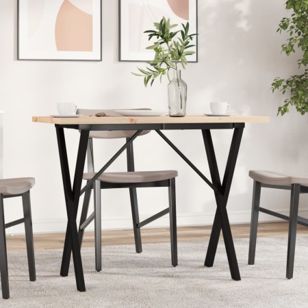vidaXL Esstisch X-Gestell 100x50x75,5 cm Massivholz Kiefer & Gusseisen