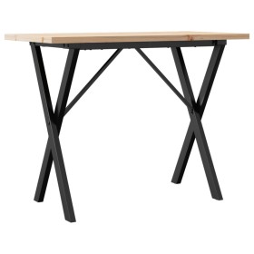 vidaXL Esstisch X-Gestell 100x50x75,5 cm Massivholz Kiefer & Gusseisen