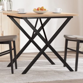 vidaXL Esstisch X-Gestell 80x80x75,5 cm Massivholz Kiefer & Gusseisen