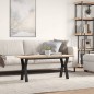 vidaXL Couchtisch Y-Gestell 110x40x45,5 cm Massivholz Kiefer Gusseisen vidaXL Couchtisch Y-Gestell 110x40x45,5 cm Massivholz Kiefer Gusseisen