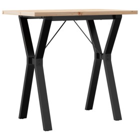 vidaXL Esstisch Y-Gestell 80x50x75,5 cm Massivholz Kiefer & Gusseisen