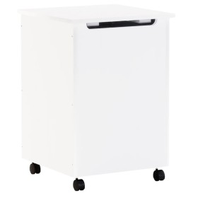 vidaXL Wäschekorb mit Rollen RANA Weiß 45x45x64 cm Massivholz Kiefer