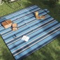 vidaXL Picknickdecke Faltbar Blau und Weiß Gestreift 200x200 cm Samt vidaXL Picknickdecke Faltbar Blau und Weiß Gestreift 200x200 cm Samt