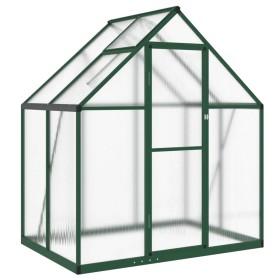 vidaXL Gewächshaus mit Fundamentrahmen Grün 169x114x195 cm Aluminimum