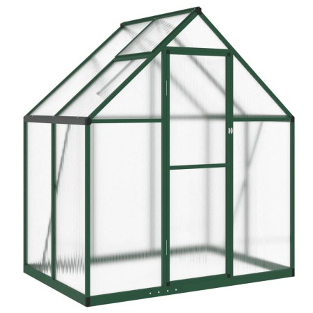 vidaXL Gewächshaus mit Fundamentrahmen Grün 169x114x195 cm Aluminimum