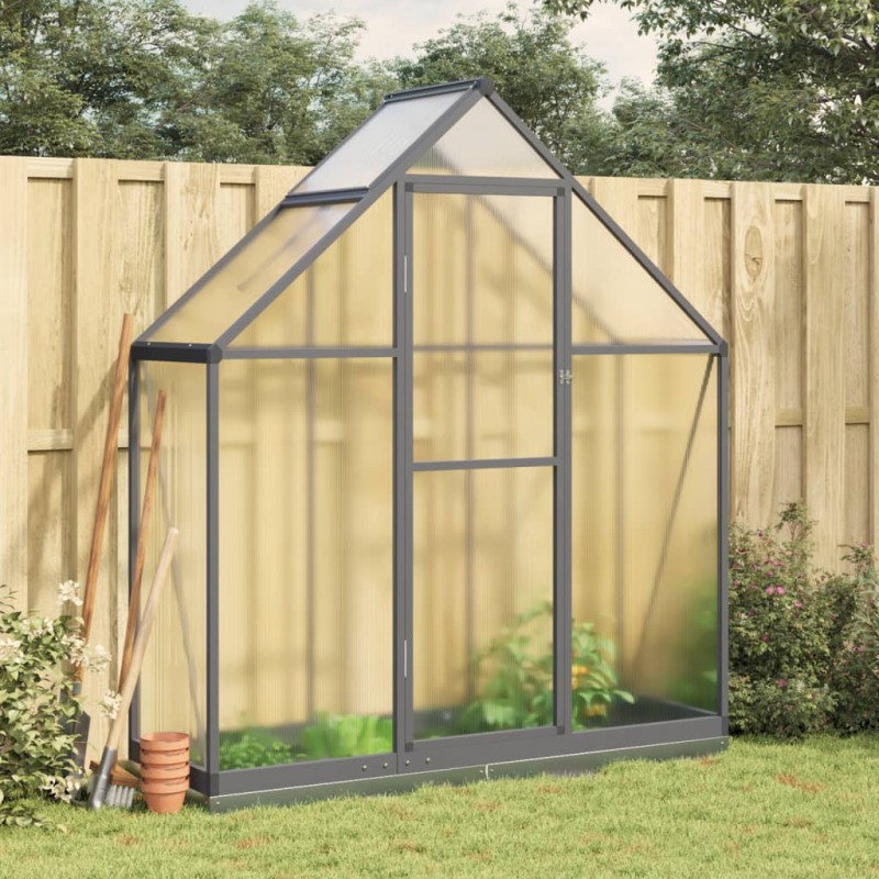 vidaXL Gewächshaus mit Fundamentrahmen Anthrazit 169x58x202 cm Alu vidaXL Gewächshaus mit Fundamentrahmen Anthrazit 169x58x202 cm Alu