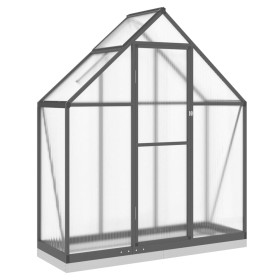 vidaXL Gewächshaus mit Fundamentrahmen Anthrazit 169x58x202 cm Alu