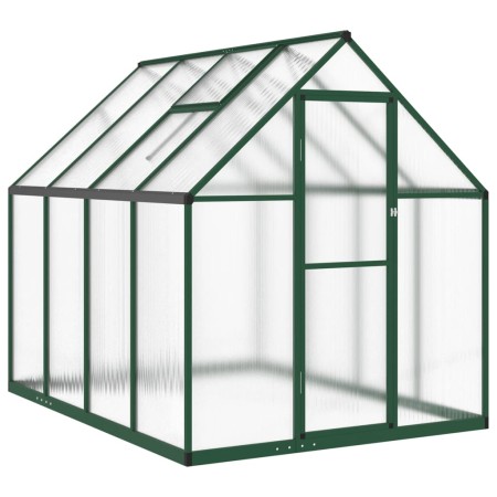 vidaXL Gewächshaus mit Fundamentrahmen Grün 224x169x195 cm Aluminimum