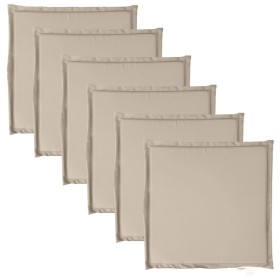 vidaXL Garten-Sitzkissen 6 Stk. Taupe 45x45x2 cm Quadratisch